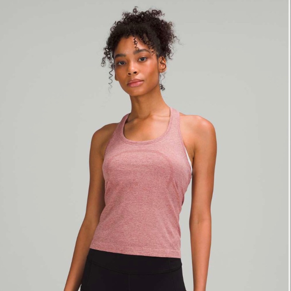 Lululemon Swiftly Tech Racerback 2.0 Race Length - Spiced Chai/Pink Rosebud EUC